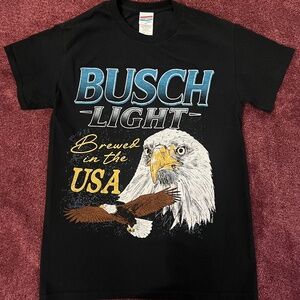 junk food clothing X Busch Light USA Eagle Flea Market t shirt Size XS